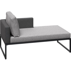 Graues Lounge-Set Minburra mit Esstisch, 3-teilig, Aluminium. Gartenmöbel für Terrasse und Garten.