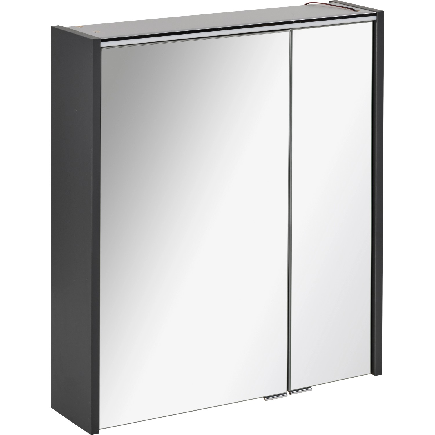 Fackelmann Spiegelschrank Denver Anthrazit 60 cm mit Softclose Türen