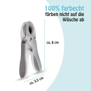 ProHome Wäscheklammer, anthrazit und rosa, 8 cm, aus Kunststoff mit Stahlfeder.