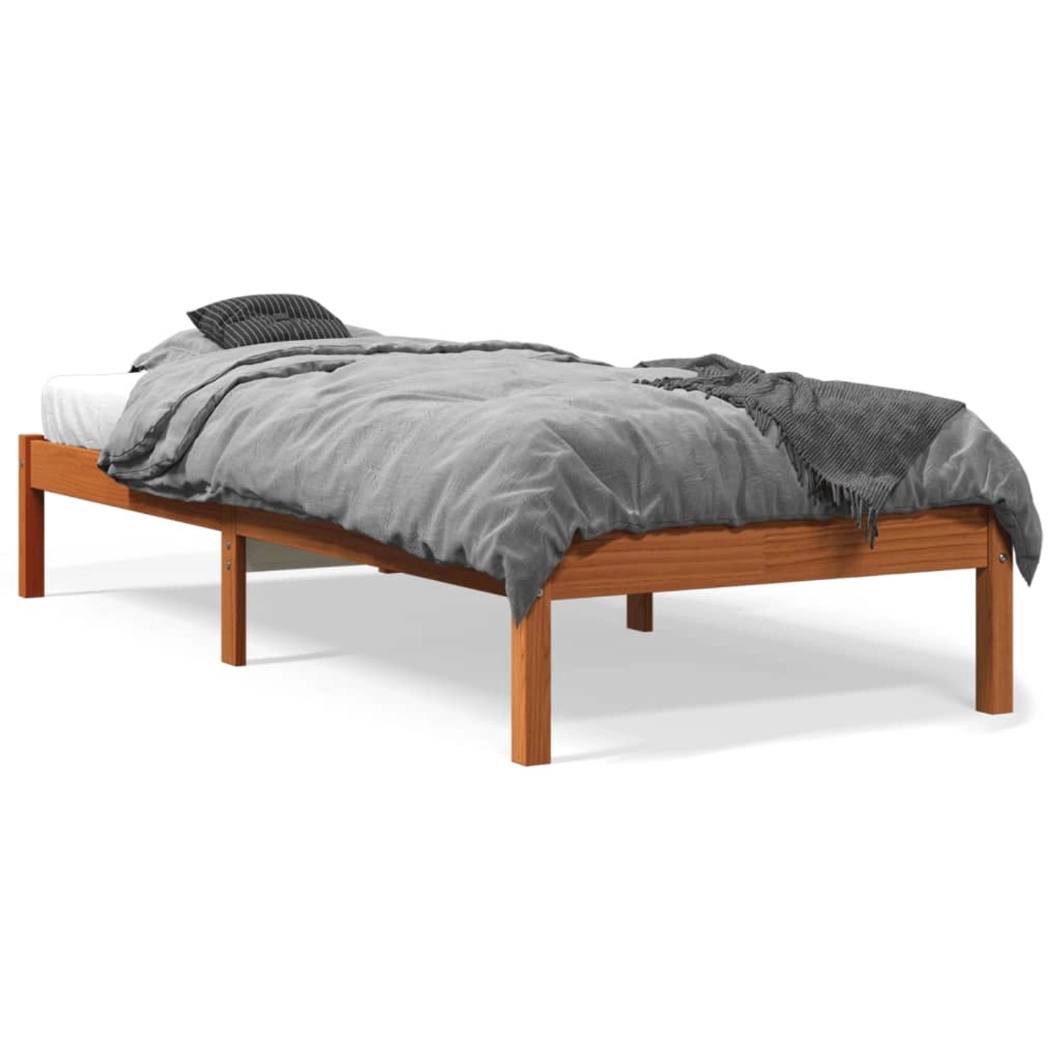 vidaXL Massivholzbett ohne Matratze Wachsbraun 75x190 cm Kiefernholz 844833 günstig online kaufen