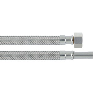 Flexibler Verbindungsschlauch, 1000 mm lang, mit Edelstahl-Ummantelung für Trinkwasser.