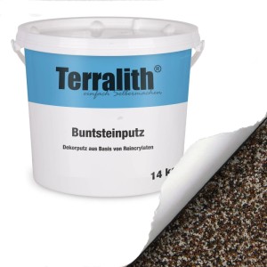 Terralith Buntsteinputz Mosaikputz 2mm 14 kg BSP74 Weiss Braun Schwarz