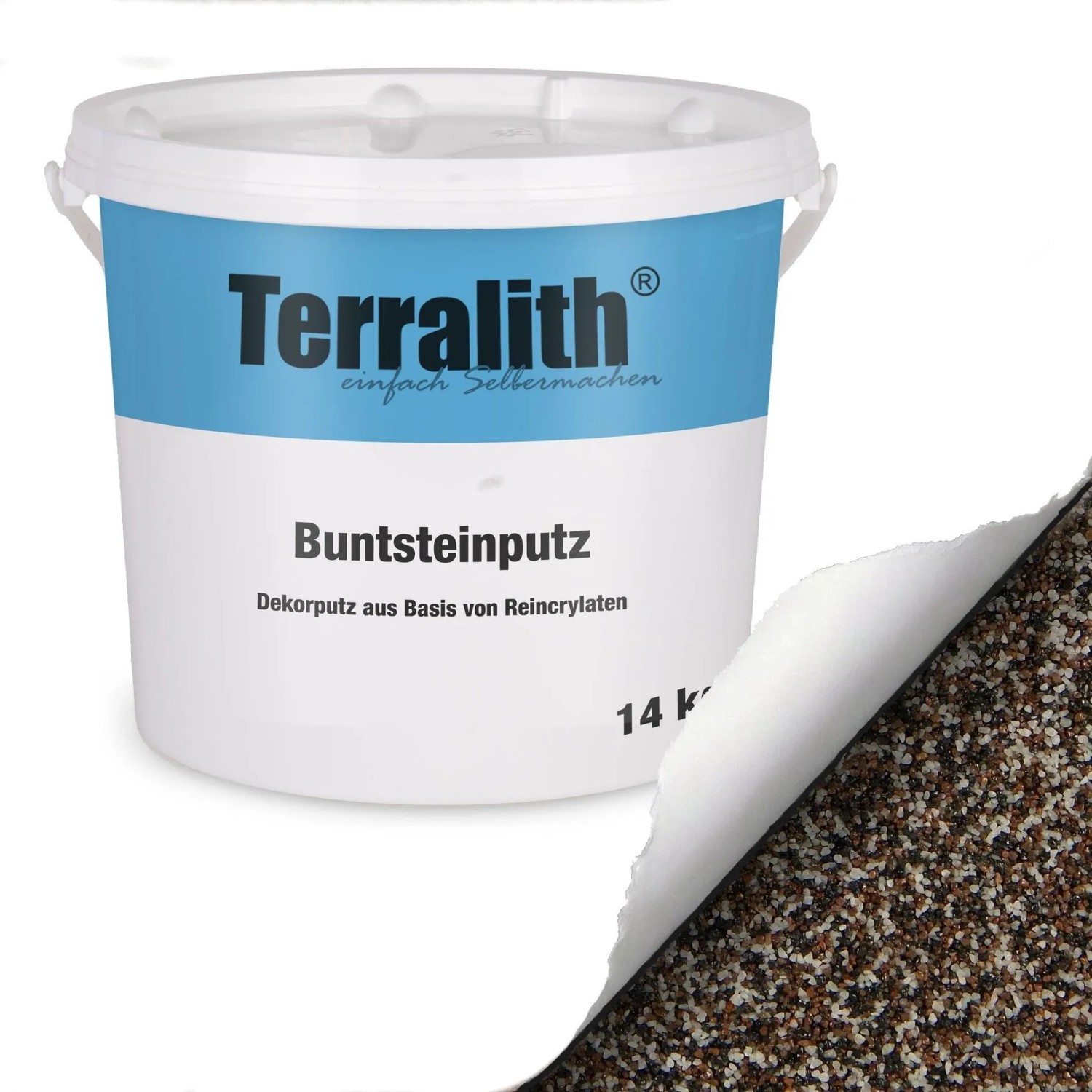 Terralith Buntsteinputz Mosaikputz 2mm 14 kg BSP74 Weiss Braun Schwarz