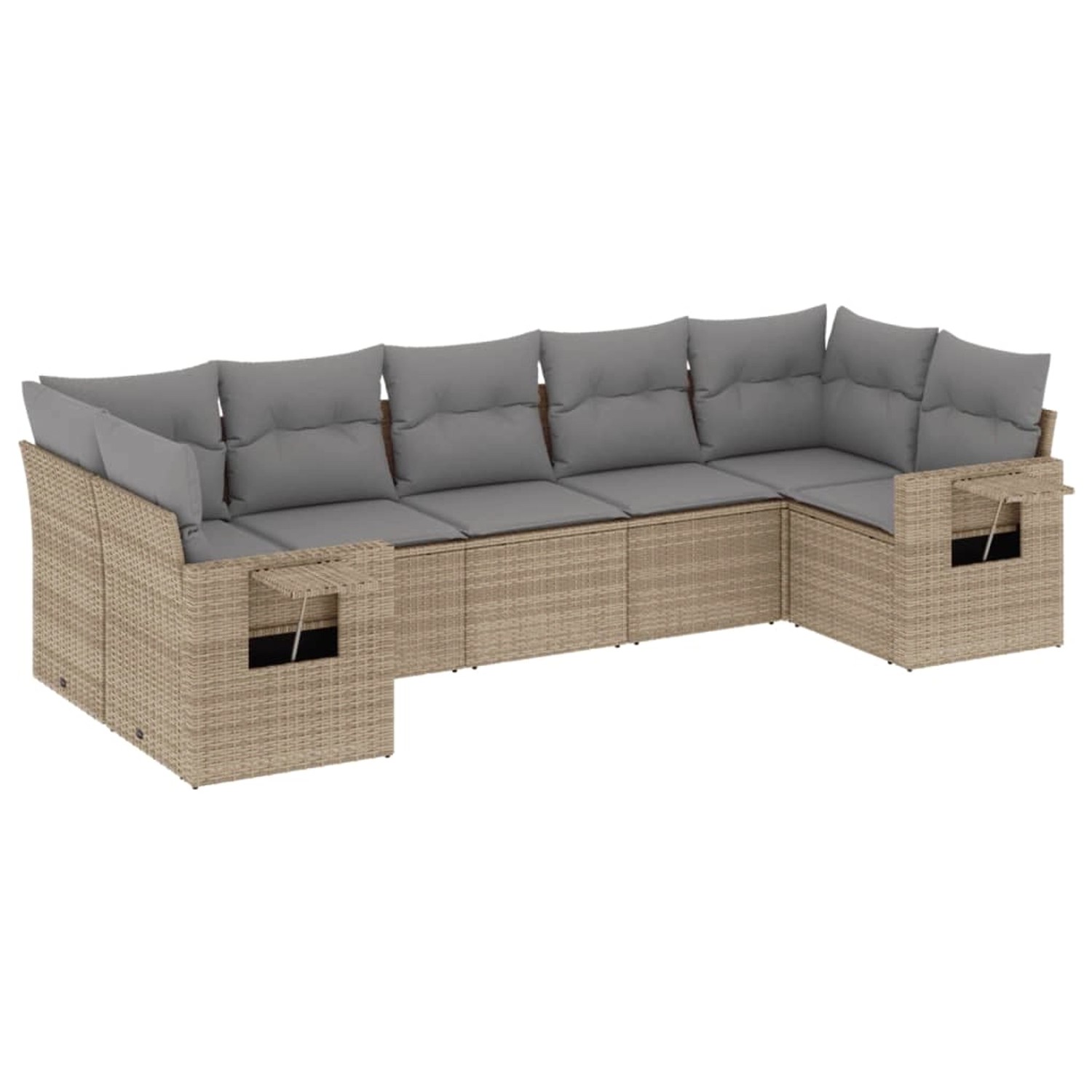 vidaXL 7-tlg Garten-Sofagarnitur mit Kissen Beige Poly Rattan Modell 307 günstig online kaufen