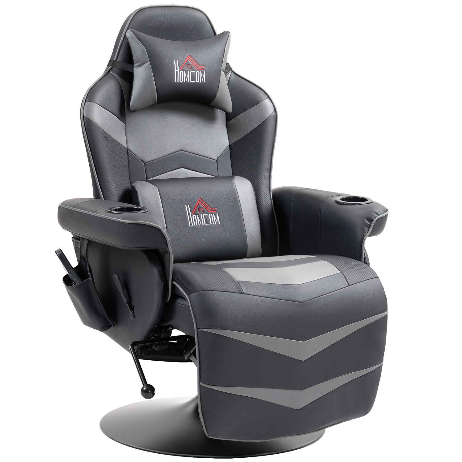 HOMCOM Relaxsessel mit Massagefunktion Drehbar Kunstleder Grau günstig online kaufen