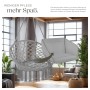 Tectake Hängesessel Grazia Mit Sitz  und Rückenpolster Stabil und Strapazierfähig  72 x 80 x 125 cm Grau_7