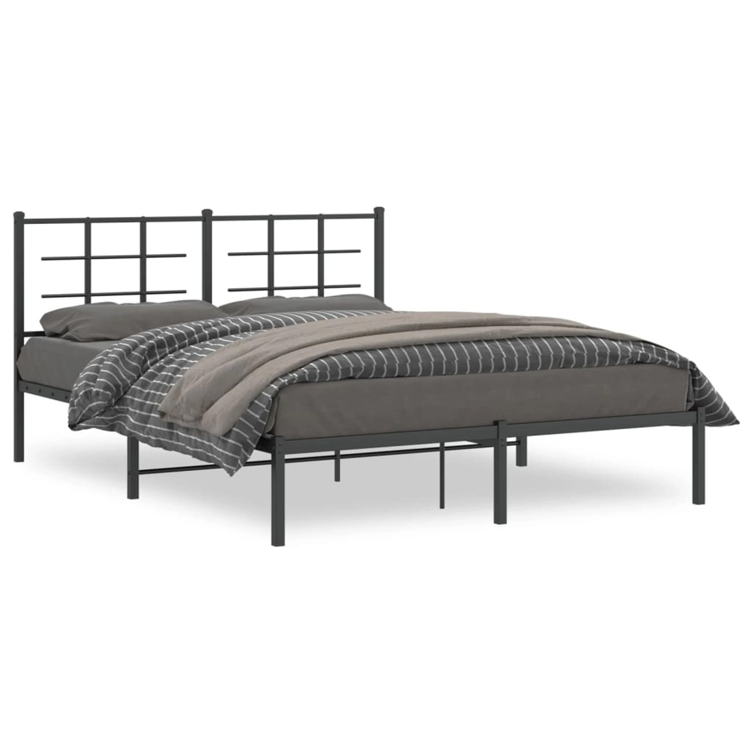 vidaXL Bettgestell mit Kopfteil Metall Schwarz 150x200 cm Modell 21953899 günstig online kaufen