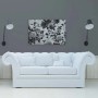 Schwarz-weißes Leinwandbild mit Rosenmotiv im Vintage-Stil, 120x80 cm. Wanddekoration für Wohnräume.