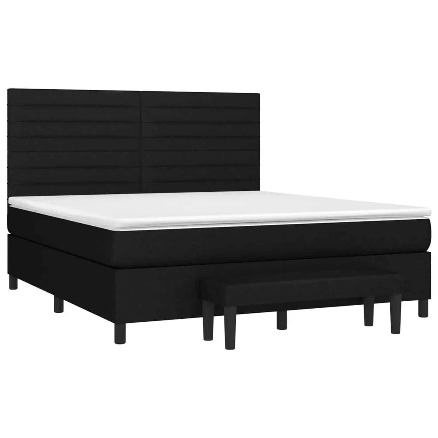 vidaXL Boxspringbett mit Matratze Schwarz 160x200 cm Stoff 3136687 günstig online kaufen