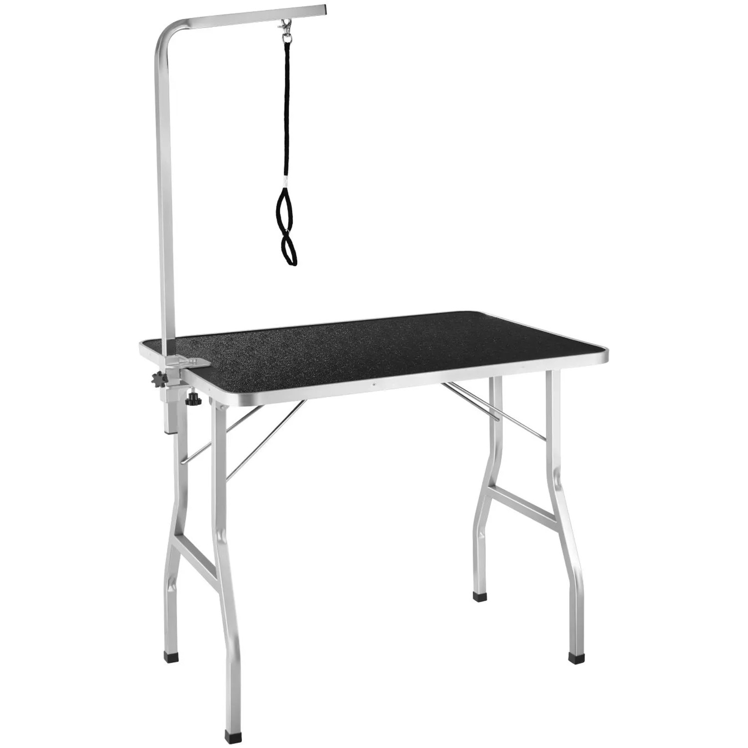 Tectake Trimmtisch Mit Höhenverstellbarem Galgen Klappbar 98 x 60 x 156 50 cm Schwarz Grau