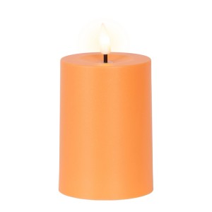Orange Solar-Kerze aus Kunststoff, 10 cm hoch, für Garten und Balkon.