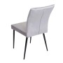 Esszimmerstuhl Hellgrau, Teil des MCW Esszimmer-Sets K16, Samtbezug, schwarze Metallfüße.