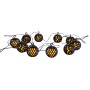 Näve LED Solar Lichterkette Fogo, schwarze Kugeln mit Flammeneffekt, für Garten und Balkon.