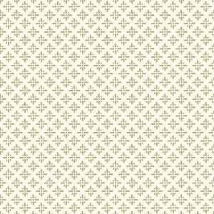 Joules Vliestapete Beckett Star Olive Green: Geometrisches Sternmuster in Grün auf Creme.