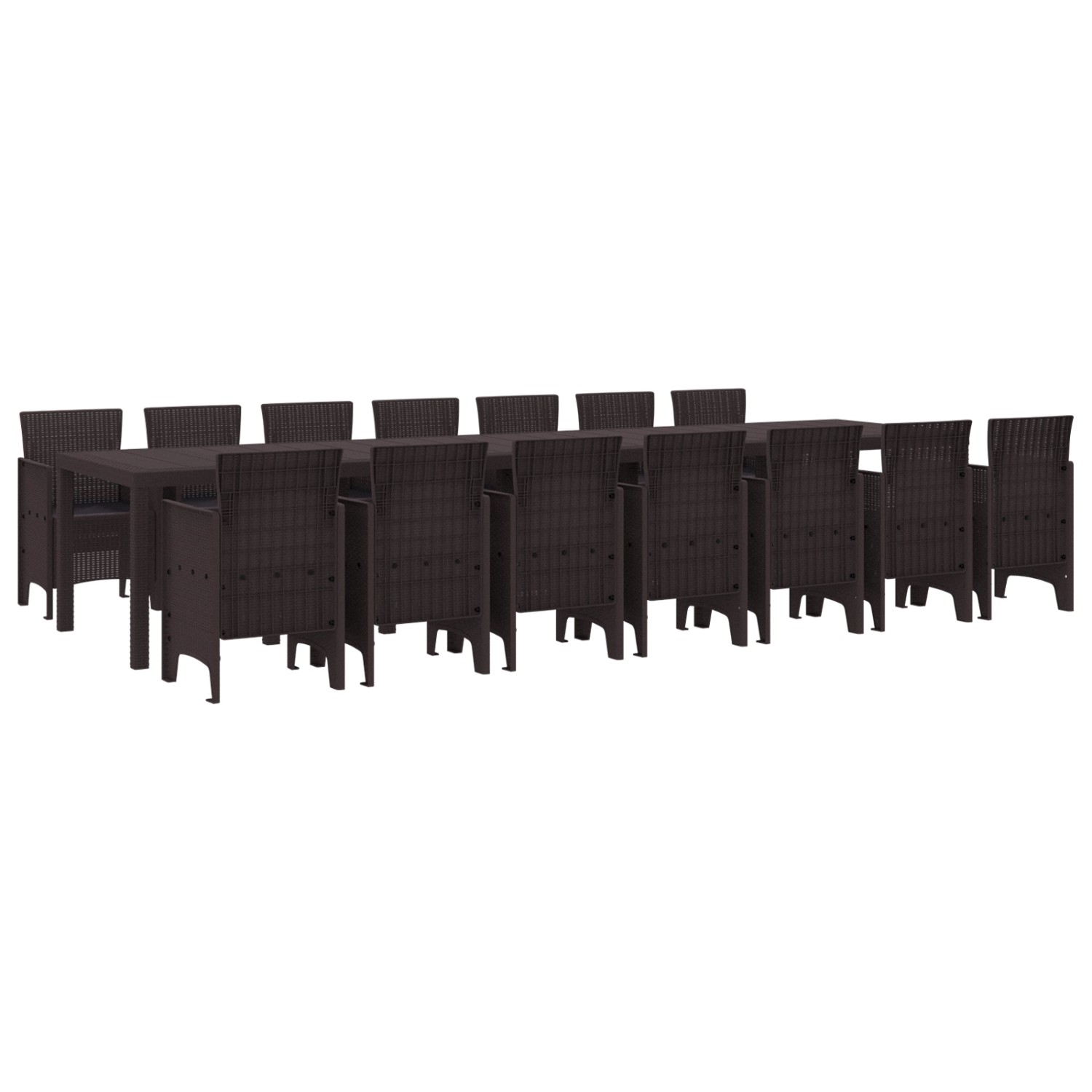 vidaXL Garten Essgruppe 15-Tlg Braun Poly Rattan 3378797 günstig online kaufen