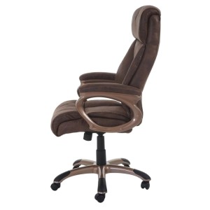 Proregal Bürostuhl Tom HxBxT 120x68x74 cm Sitzhöhe 45cm Wildleder-Optik Taupe-Braun Schreibtischstuhl Drehstuhl Chefsessel
