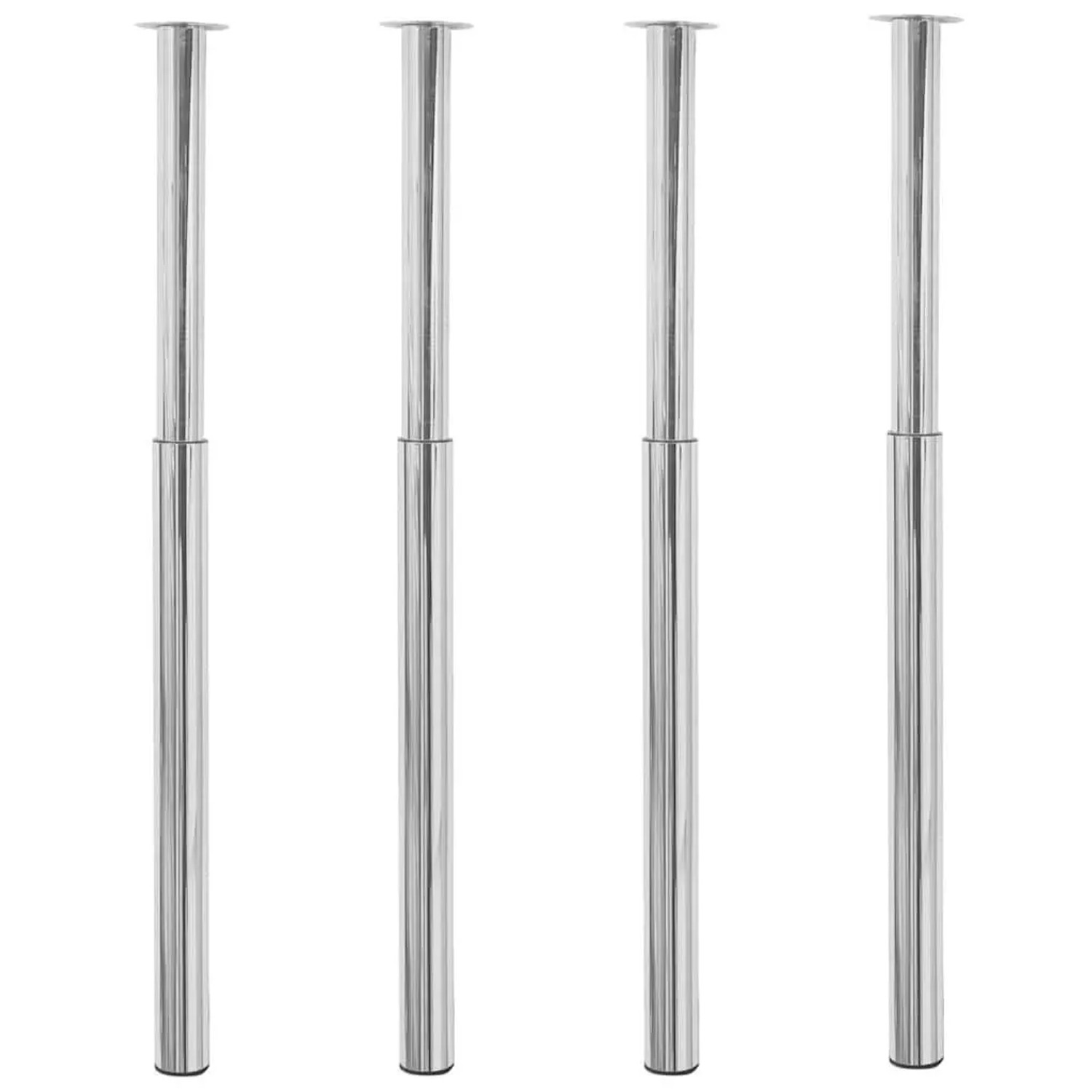vidaXL Teleskopische Tischbeine 4 Stk Chrom 710-1100 mm 3051486