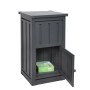 Floraworld Paketbox aus Stahl, abschließbar, anthrazit, mit geöffneter Tür und Paket im Inneren.