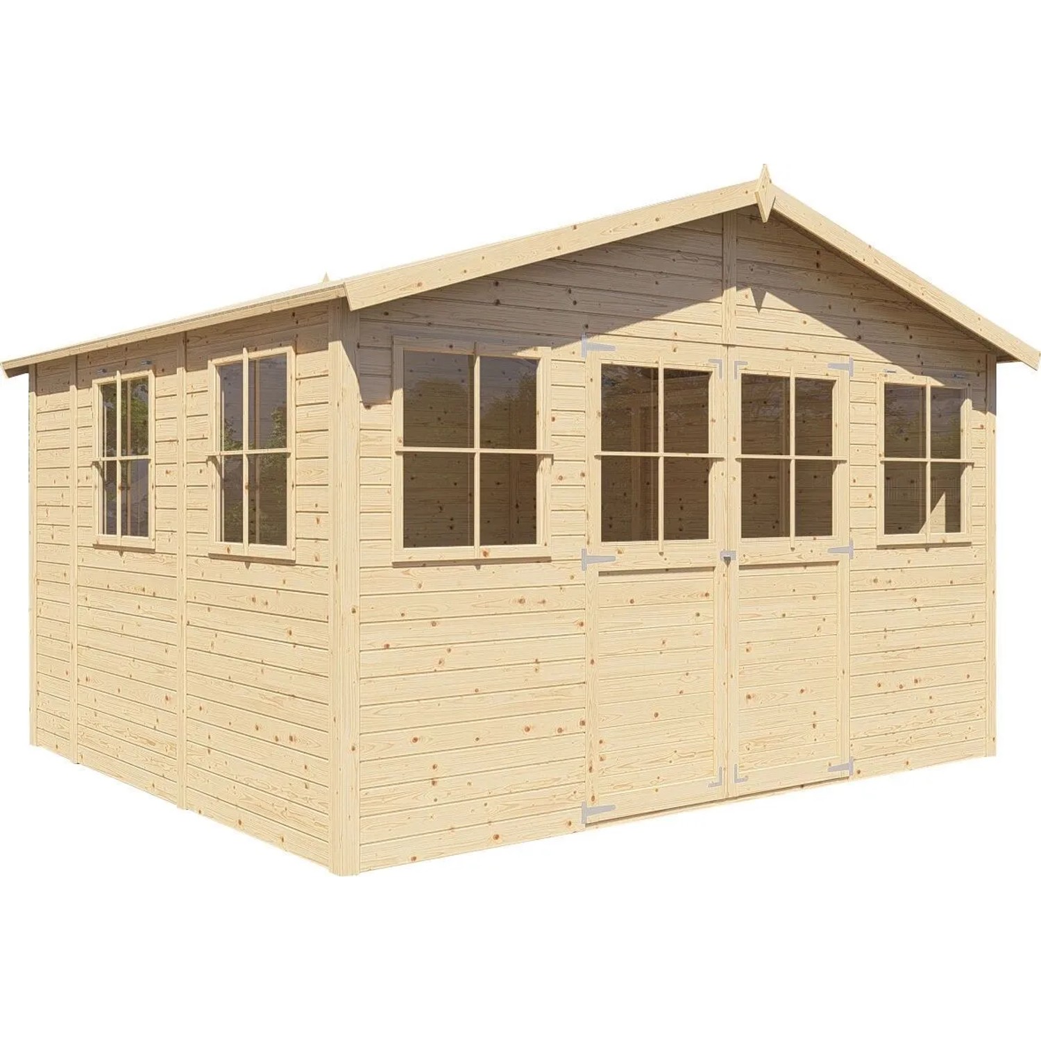 Bertilo Gartenhaus Holz Workshop 1 Naturbelassen 346x297 cm