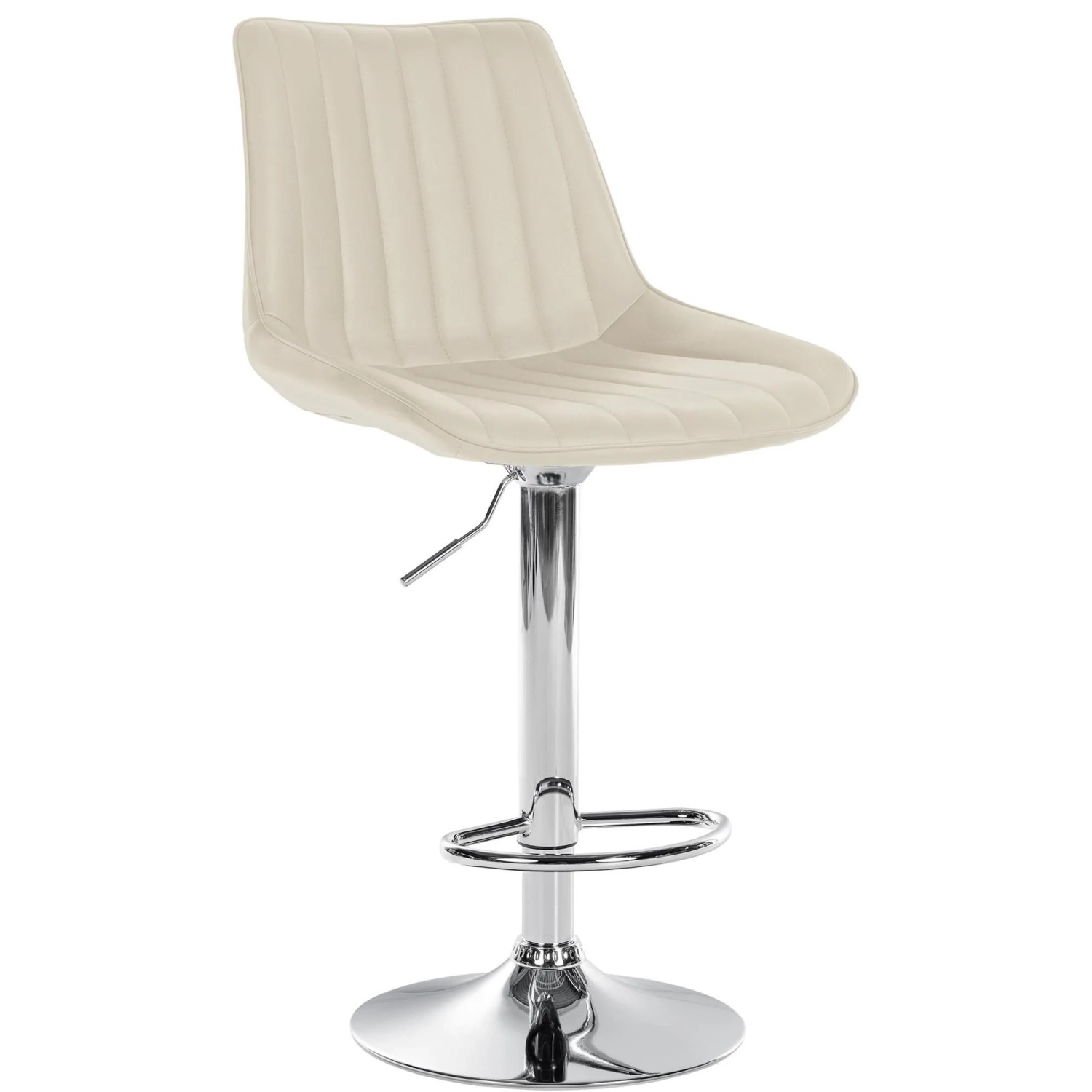 CLP Barhocker Toni Kunstleder Creme/Chrom