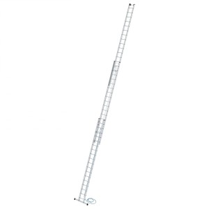 MUNK Seilzugleiter 3x18 Sprossen mit Traverse für sicheren Stand, Aluminium Leiter.