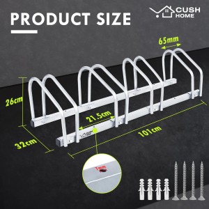 CCLIFE Fahrradständer für 4 Fahrräder, Bodenmontage, Reifen bis 65mm. Stabiler Radständer für Garage, Keller oder Hof.