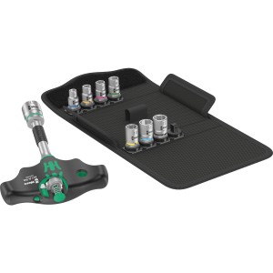 Wera Kraftform Kompakt 400 RA Set 2, 9-teilig, mit Schraubendreher, Nüssen und kompakter Textil-Box.