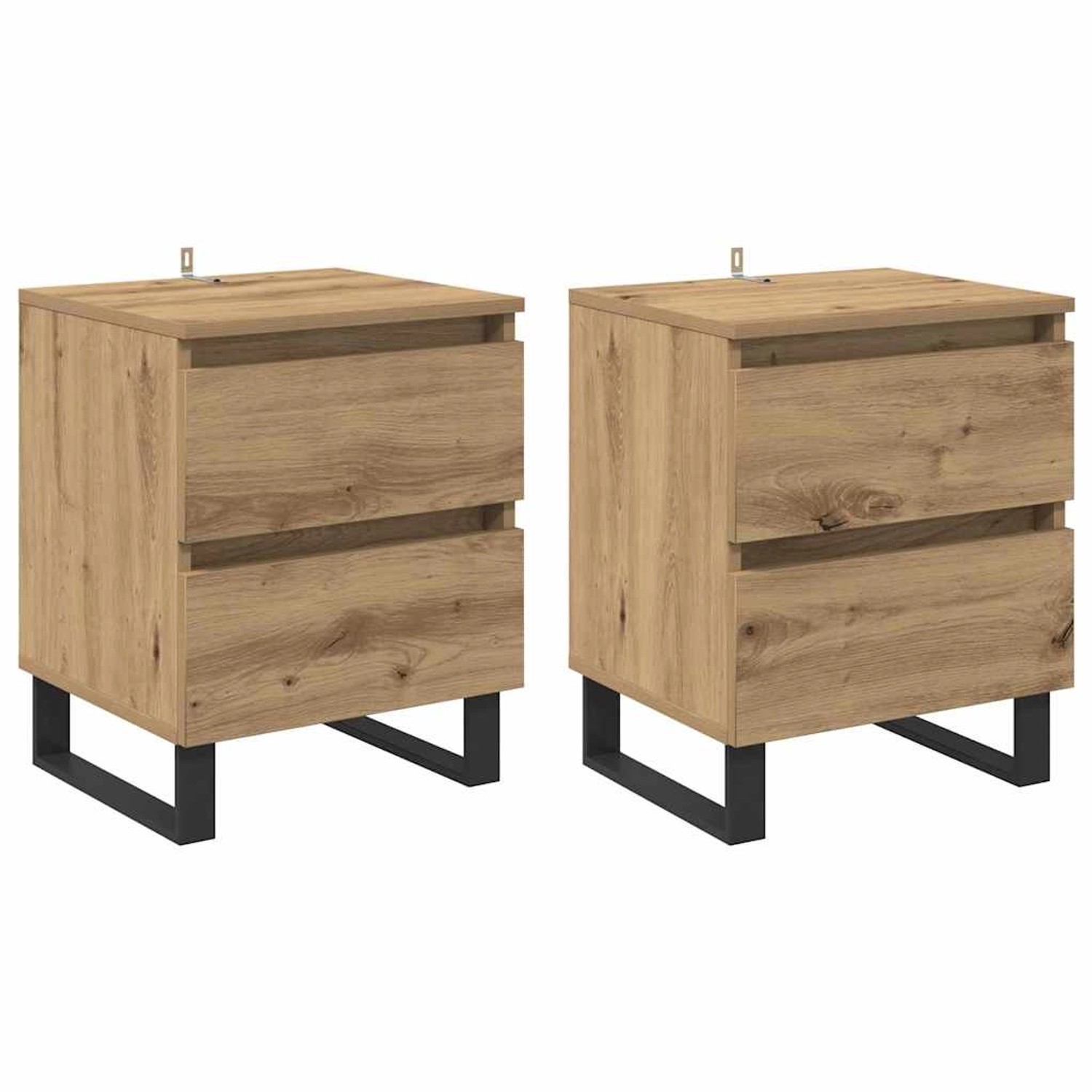 vidaXL Nachttisch 2 Stk Artisan-Eiche 40 x 35 x 50 cm Holzwerkstoff 881917 günstig online kaufen