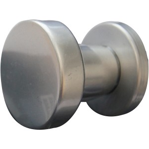 Alpertec Türknopf aus Aluminium in Silber auf Rosette.