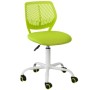 Grüner höhenverstellbarer Drehstuhl für Kinder mit ergonomischer Netzrückenlehne, gepolsterter Sitzfläche und Rollen.