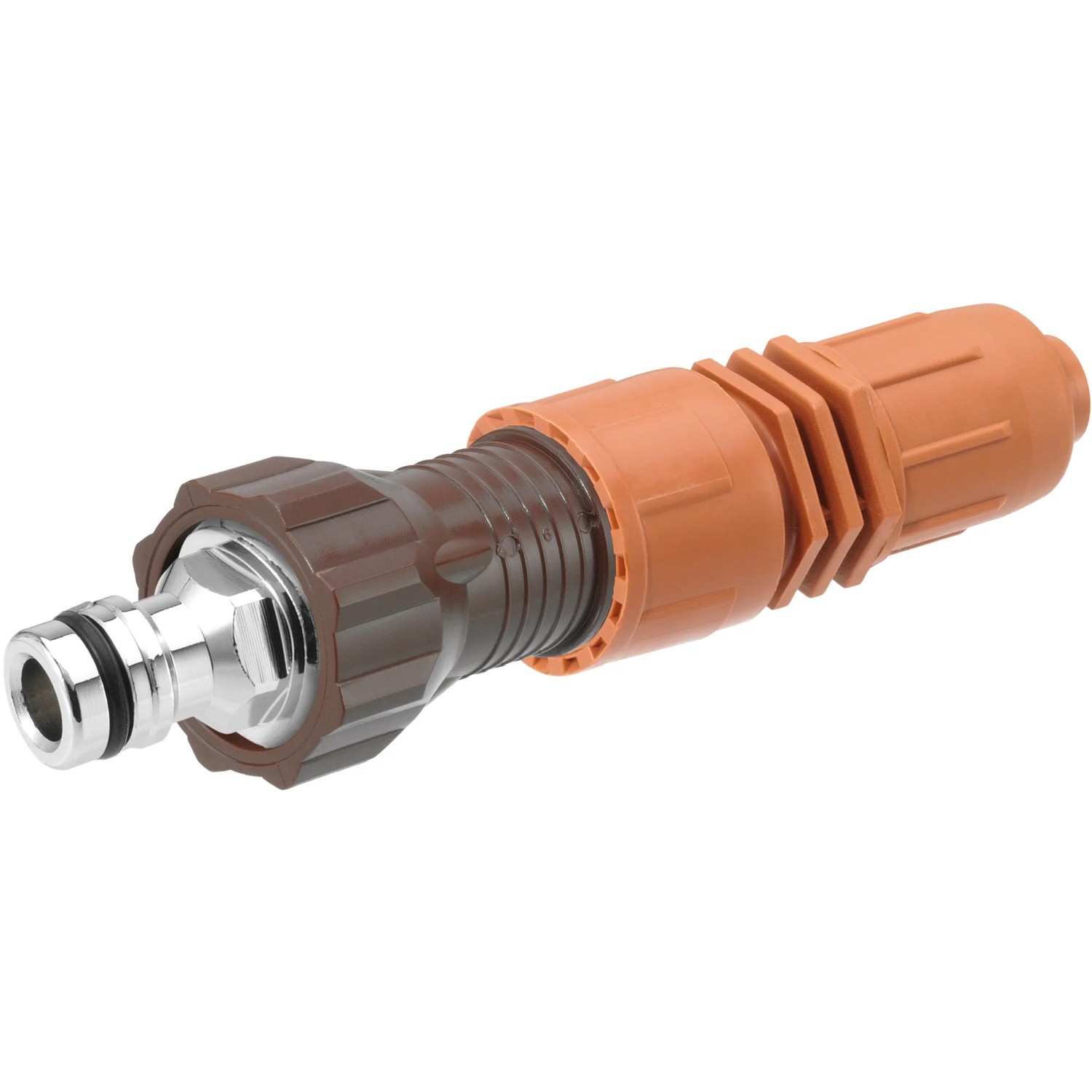 Gerätestecker und Adapter für Geka Drip-Set zur Bewässerung von Hecken und Beeten, Ø 16 mm.