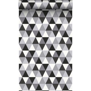 Origin Luxury Wallcoverings Tapete Grafische Dreiecke Schwarz Und Weiß 53 Cm X 1005 Cm 347202