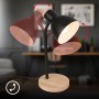 Brilo Tischleuchte Prep, schwarz-holzfarben, verstellbarer Lampenkopf, ideal als Schreibtischlampe.