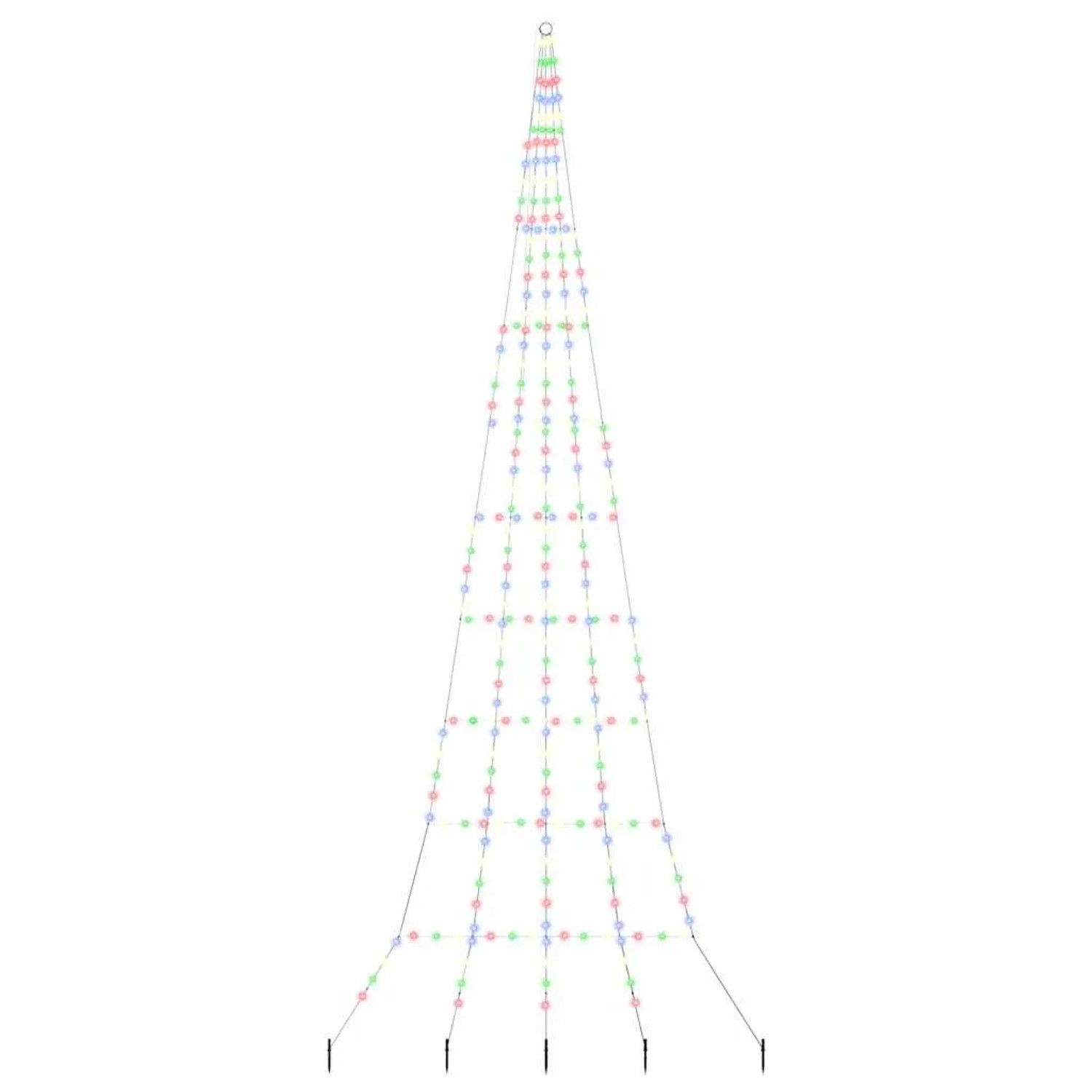 vidaXL LED Weihnachtsbaum mit Erdspießen Mehrfarbig 500 cm Metall 42018747
