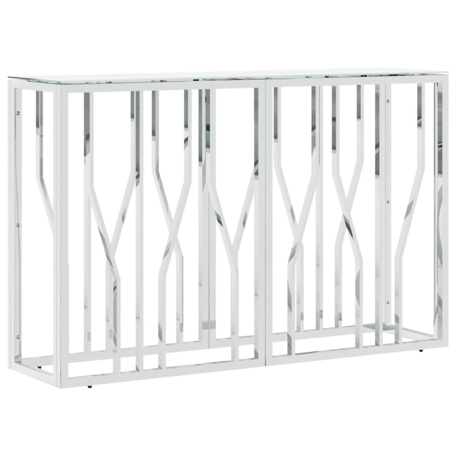 vidaXL Konsolentisch Silbern 110x30x70 cm Edelstahl und Glas 350027 günstig online kaufen
