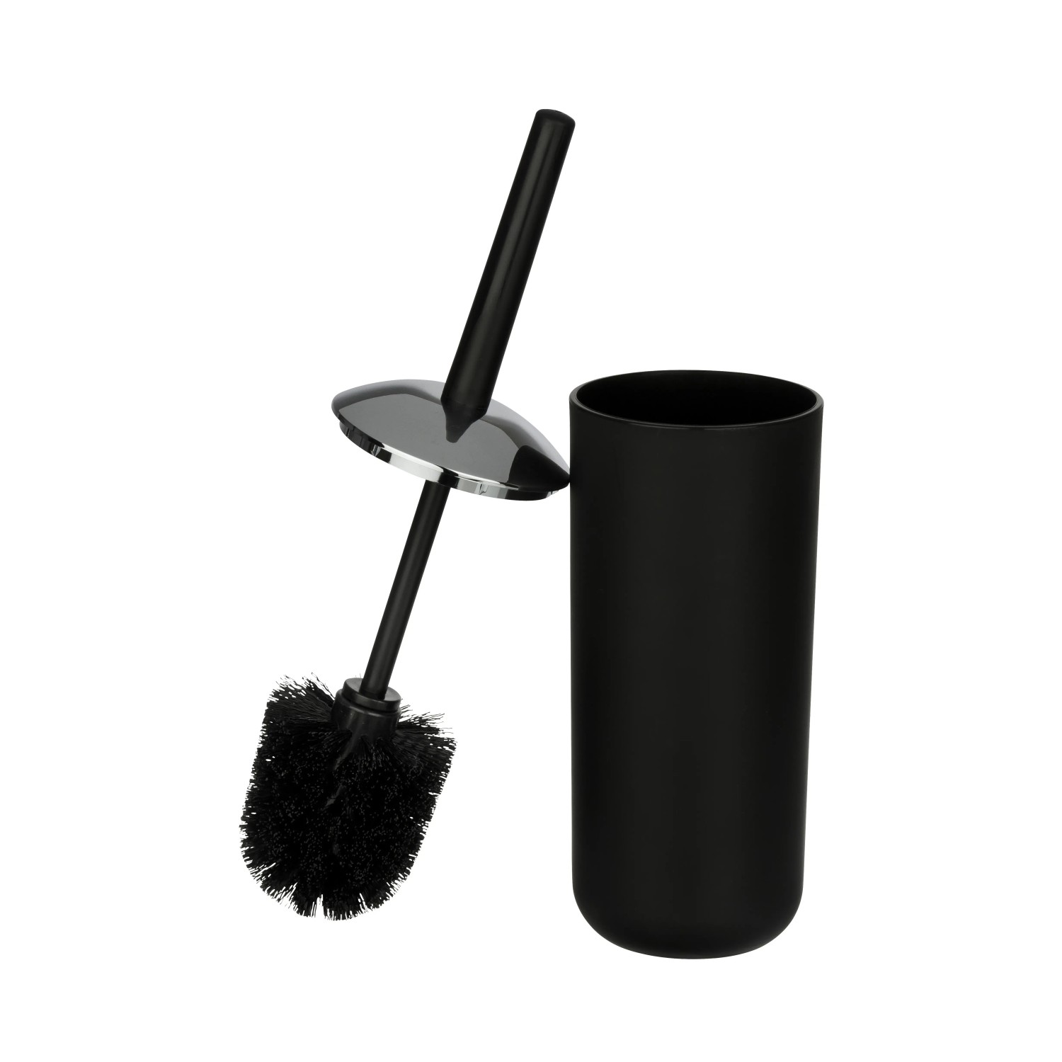 Schwarze Wenko WC-Garnitur Brasil: WC-Bürste mit Halter aus robustem Kunststoff.