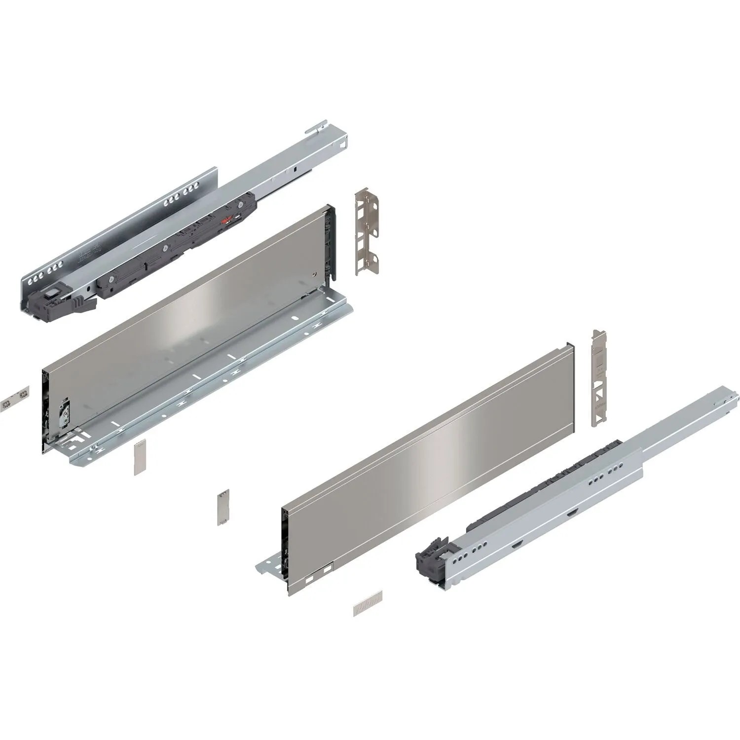 Blum Legrabox Pure Set Höhe K Tip-On Vollauszug 500 mm 40 kg Inox 1 Paar