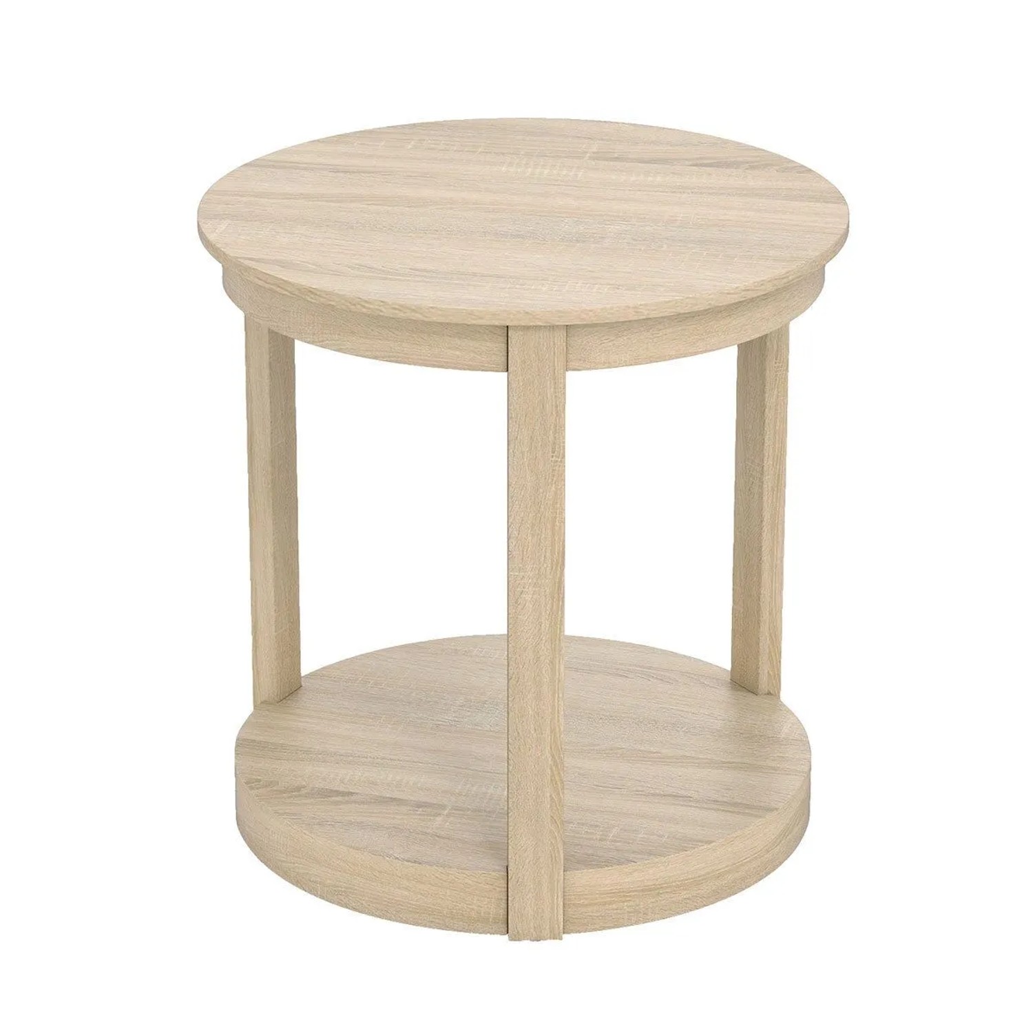 Costway Couchtisch Rund Wohnzimmertisch Sofatisch Beistelltisch Eiche