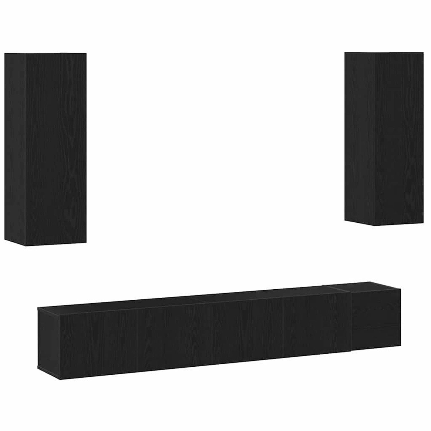 vidaXL TV-Schrank-Set 5-Tlg Schwarz Eichen-Optik 3393316 günstig online kaufen
