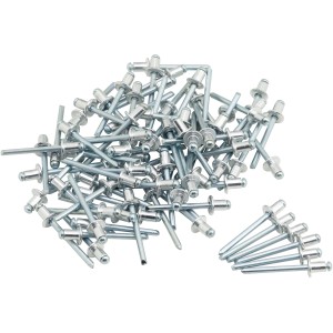 Silberne LUX Blindnieten 3 mm x 6 mm, geeignet für Zangen, aus Aluminium und Stahl.