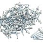 Silberne LUX Blindnieten 3 mm x 6 mm, geeignet für Zangen, aus Aluminium und Stahl.