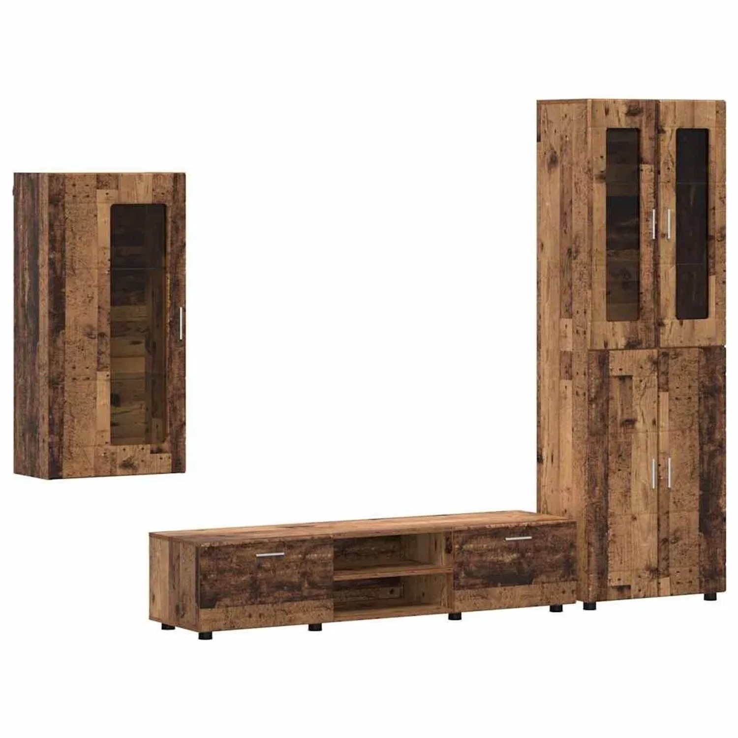 vidaXL TV-Schrankset mit Schubladen mit Regal Altholz Holzwerkstoff 3397972 günstig online kaufen