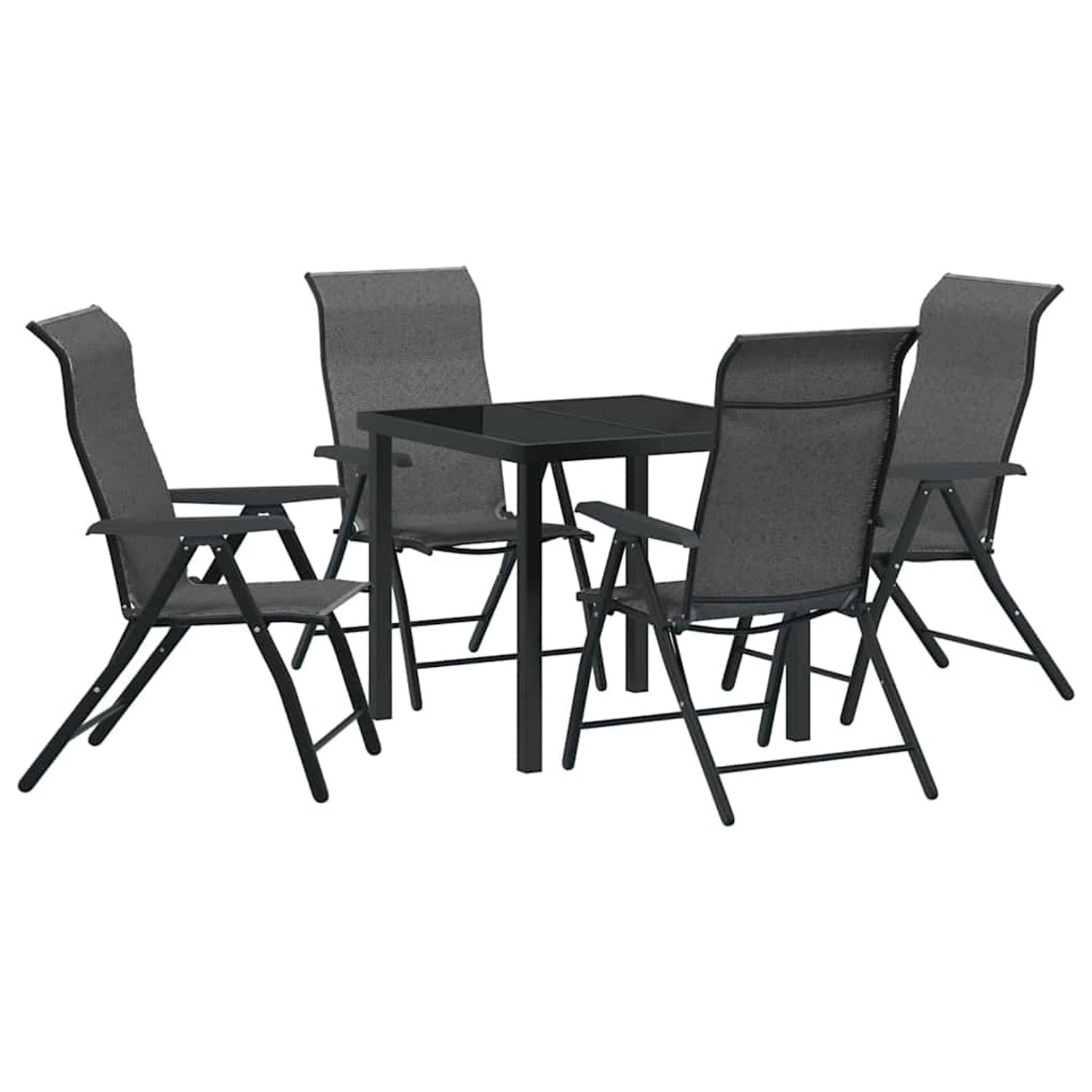 vidaXL Garten Essgruppe Höhenverstellbar 5-Tlg Grau Poly Rattan 3379276 günstig online kaufen