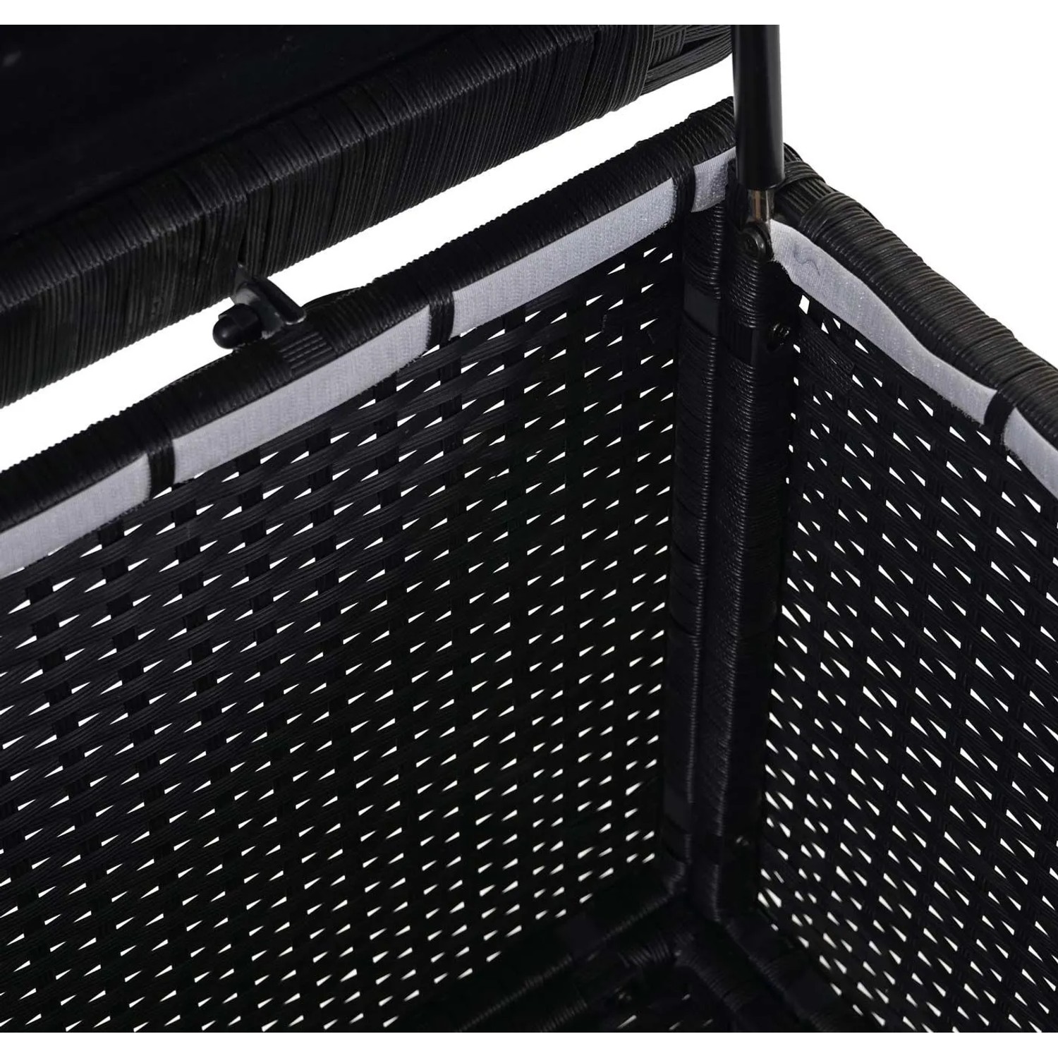 Proregal Poly-Rattan Kissenbox HxBxT 63x135x52cm Premium Schwarz 320L Gartentruhe Auflagenbox Truhe_6