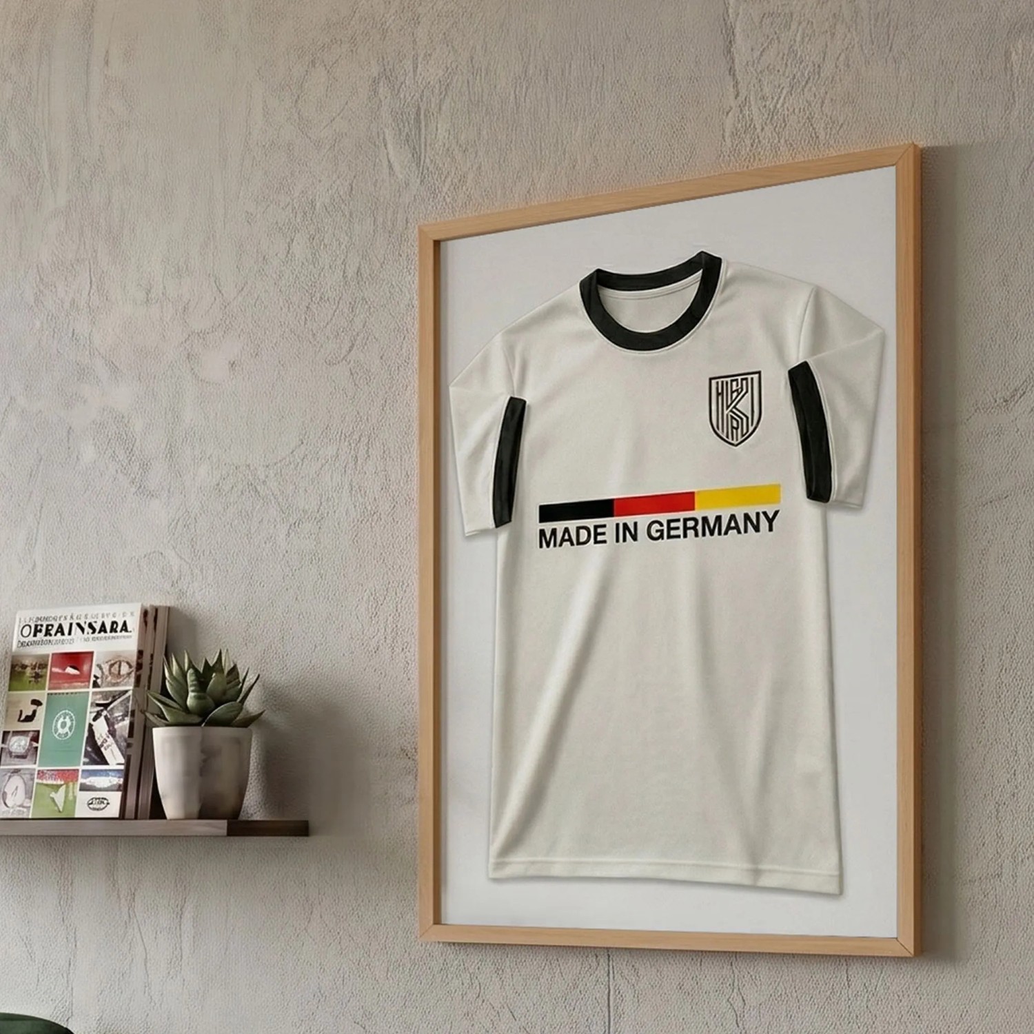 K-Möbel Echtholz Trikot Rahmen 50x70 cm Braun für Kindertrikots & Fan Shirts