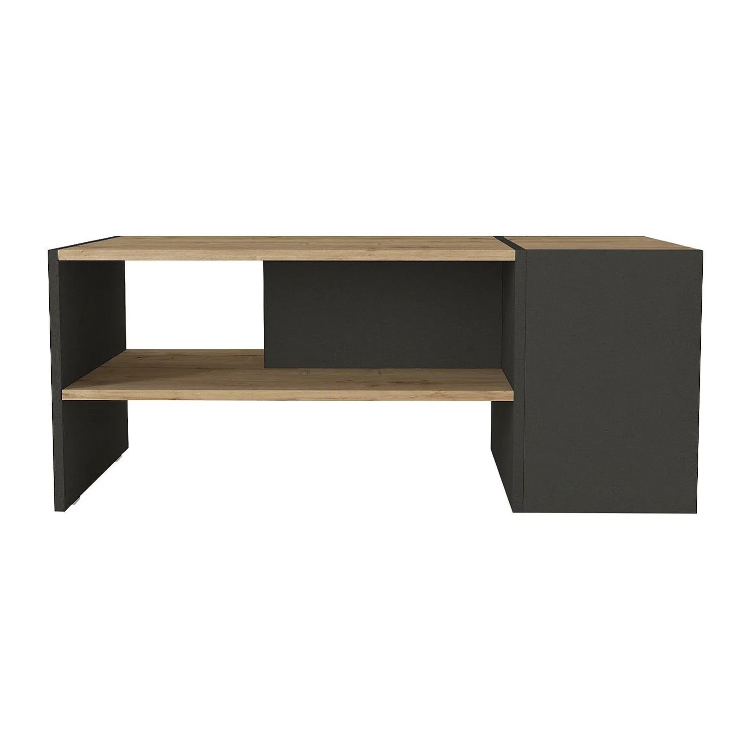 Vente-unique Couchtisch Velkan Anthrazitgrau  Naturfarben Hell 110 cm
