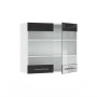 Vicco Küchenglasschrank Fame-Line, anthrazit/weiß, 80 cm. Hängeschrank mit Glasfronten und Metallgriffen.