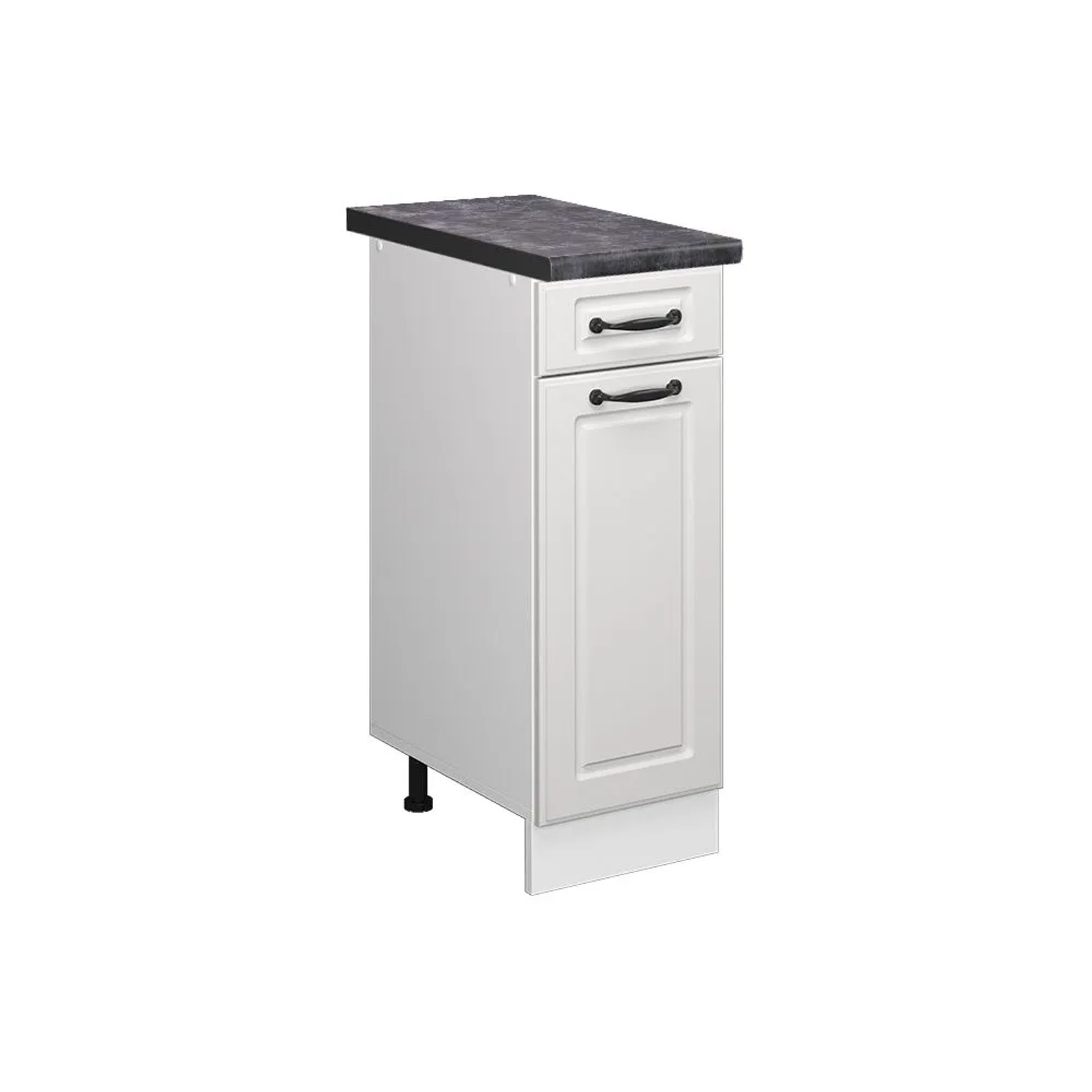 Vicco Küchenunterschrank R-Line Weiß Landhaus Weiß 30 cm AP Anthrazit