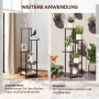 Outsunny Blumenständer aus Stahl und Holz, 5-stufig, für Pflanzen und Deko im Innen- und Außenbereich.