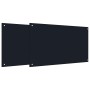 vidaXL Küchenrückwand 2 pcs Schwarz 100 x 60 cm Gehärtetes Glas 3415442